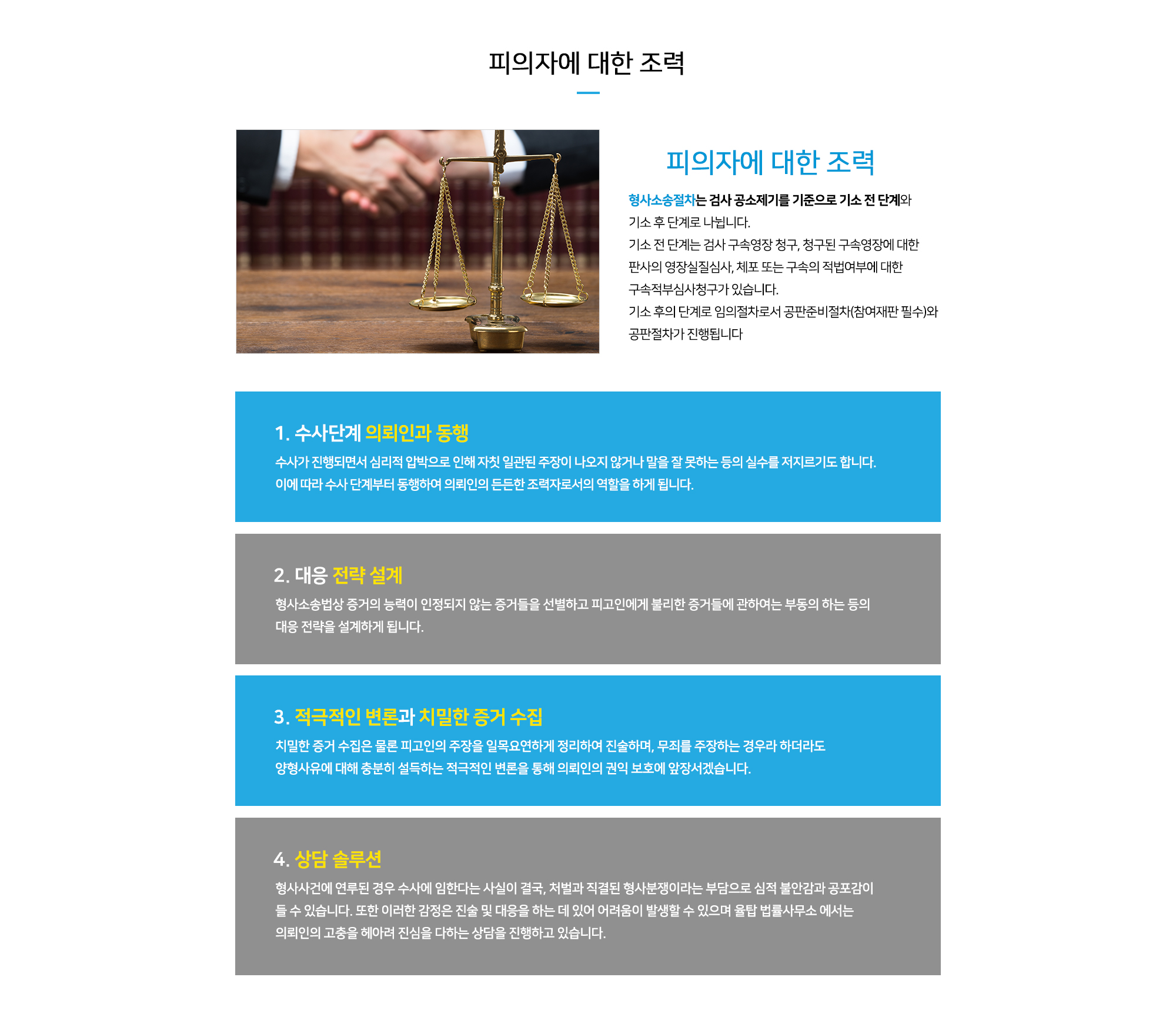피의자/피고인에 대한 조력